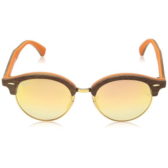 Ray-Ban CLUBROUND WOOD 0RB4246M Gradient Brown/Mirror Pink One Size 51-19-145 - Picture 2 of 7